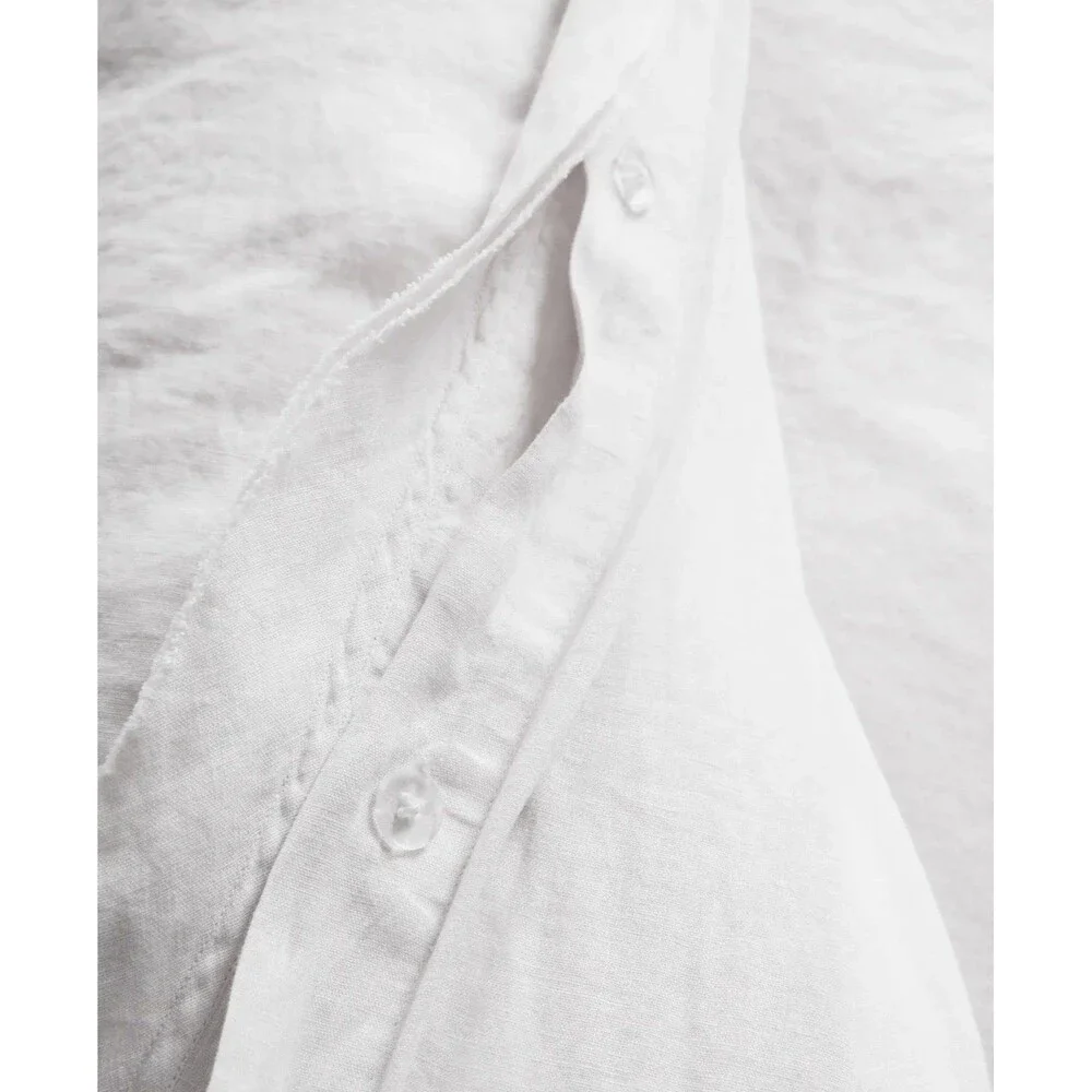 Quince Linen Duvet Cover & Organic Floral Sham Bundle Full Queen Glacier Blue